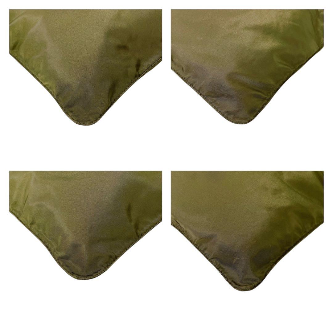 プラダ　ナイロン　三角ロゴ　ショルダーバッグ　サコッシュ　カーキ　 4508-1