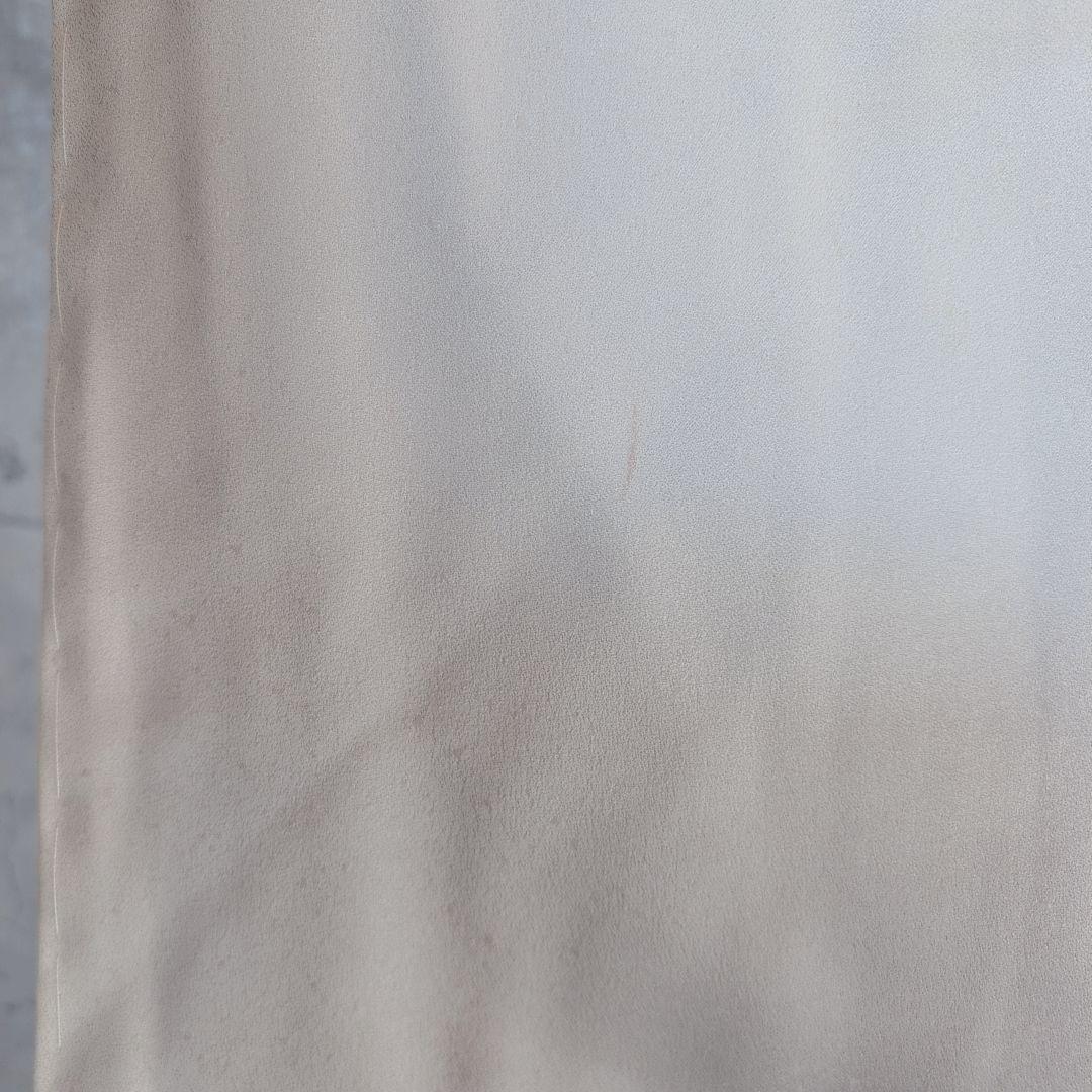 訪問着　フルセット　着物　正絹　白シルバー　金駒刺繍　花　しつけ糸　祝い事　A2