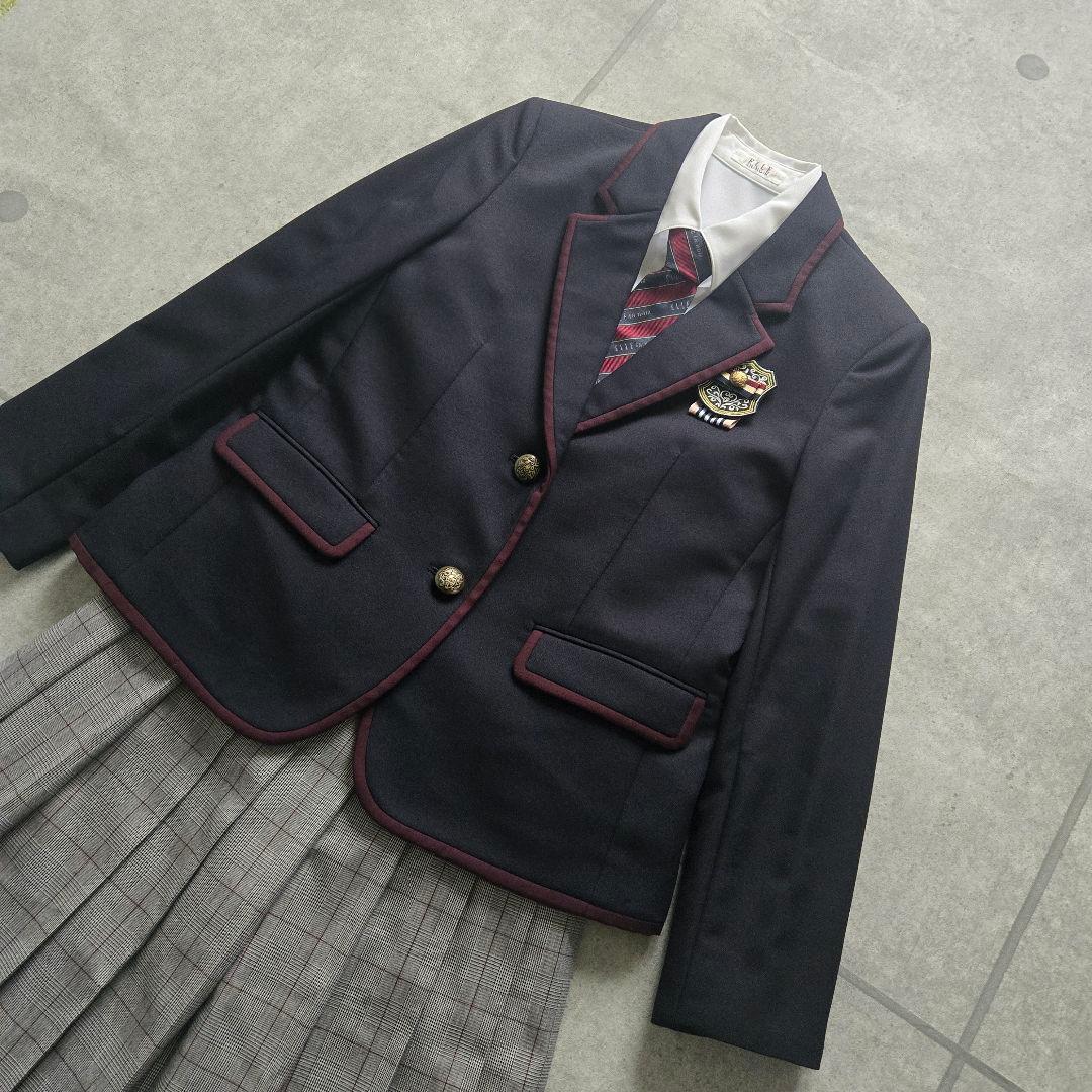 美品 エル 卒服 卒業式 160 フォーマルスーツ　ネイビー グレンチェック