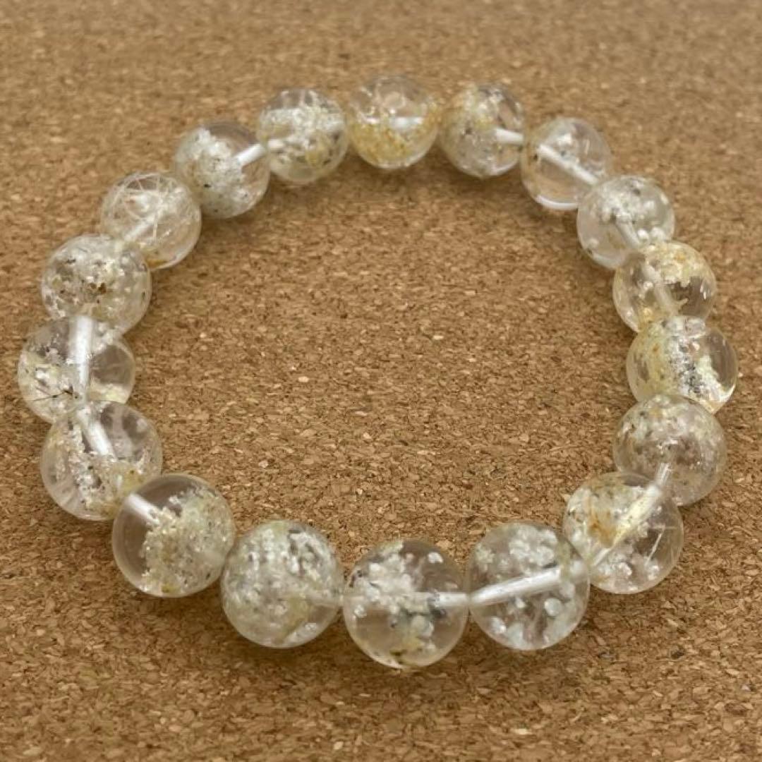 【超希少 高品質】スノーホワイトファントムクォーツ 天然石　ブレスレット