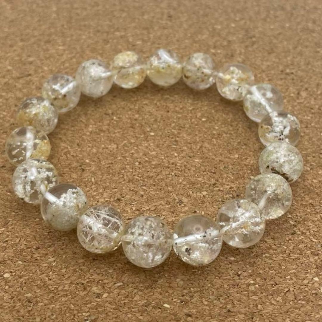 【超希少 高品質】スノーホワイトファントムクォーツ 天然石　ブレスレット