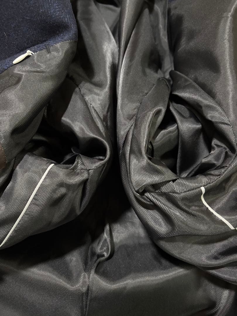 未使用　トラッドメンコレクション　ウールツイード　ヘリンボーン　ポロコート　L