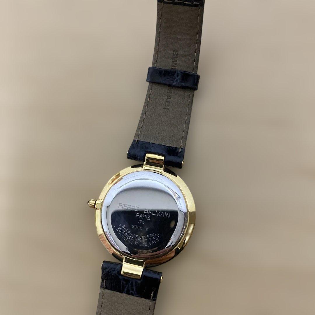 PIERRE BALMAIN 腕時計 ブラック ゴールド 稼働中。