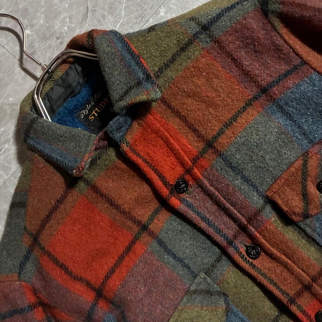 【H】50s-60sSearsウールジャケット オンブレチェック