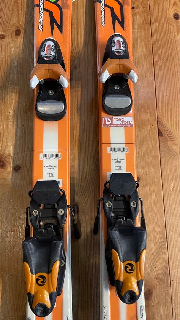 ロシニョールスキー板子供ジュニアkidsキッズ120cmセットストックオレンジ