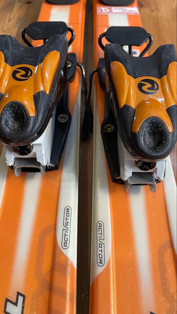 ロシニョールスキー板子供ジュニアkidsキッズ120cmセットストックオレンジ