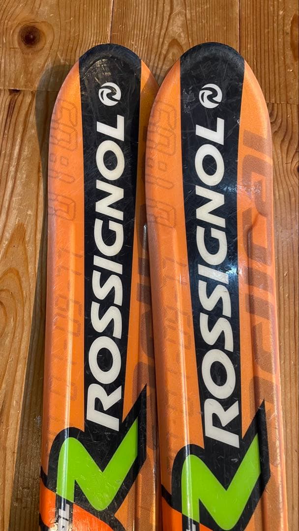 ロシニョールスキー板子供ジュニアkidsキッズ120cmセットストックオレンジ