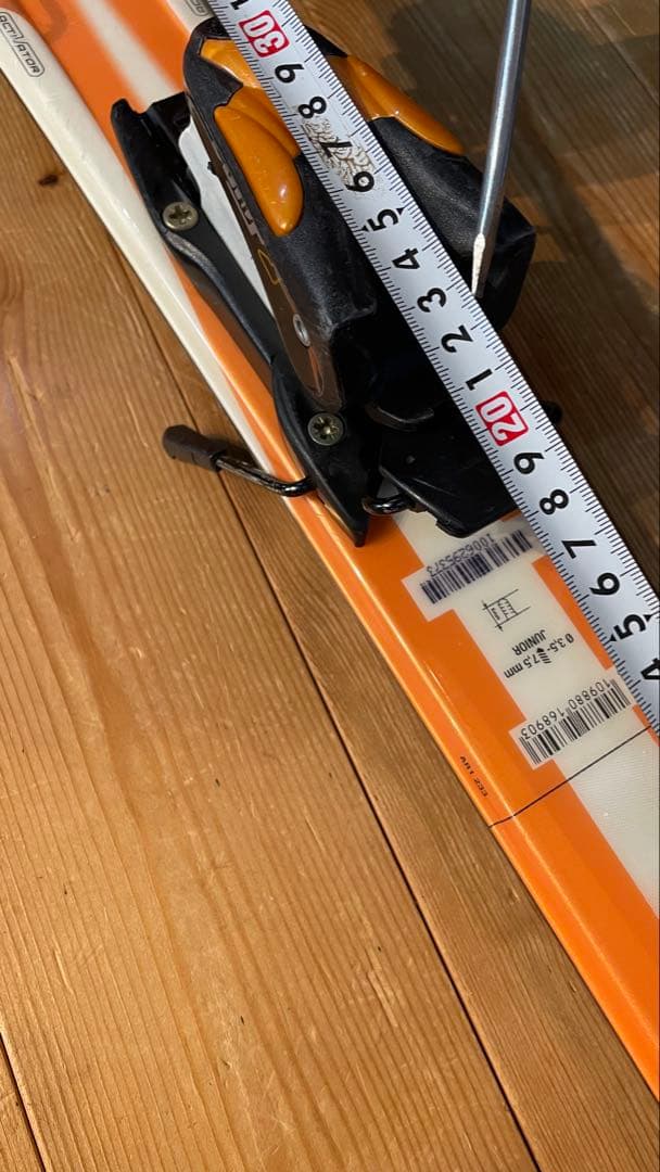 ロシニョールスキー板子供ジュニアkidsキッズ120cmセットストックオレンジ