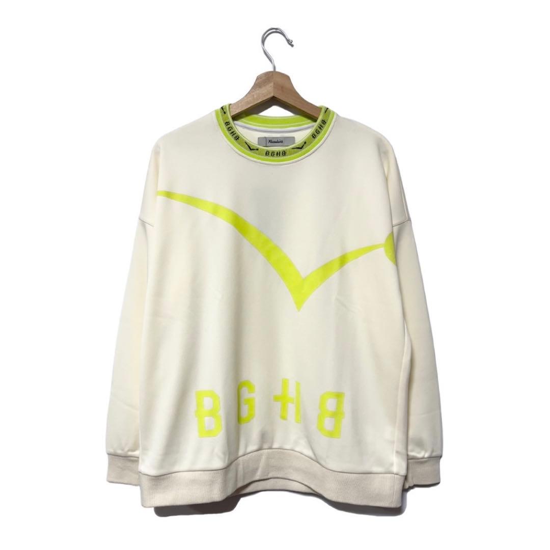 新品 バガーチ ラッセルノ フロントロゴ スウェット ホワイト イエロー XL