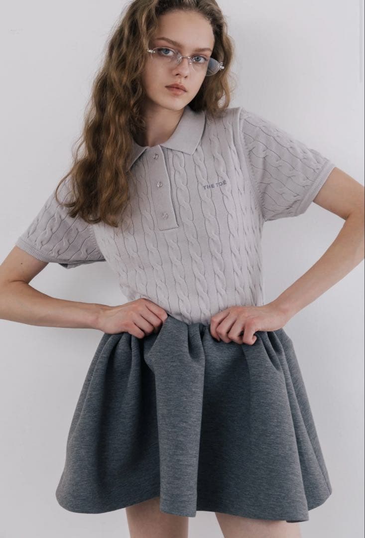 THETOE TOÉ Alster Skirt GRY グレー ミニスカート