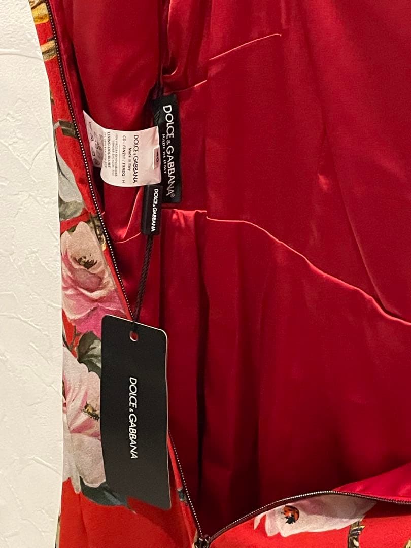 Dolce & Gabbana 花柄ワンピース 赤