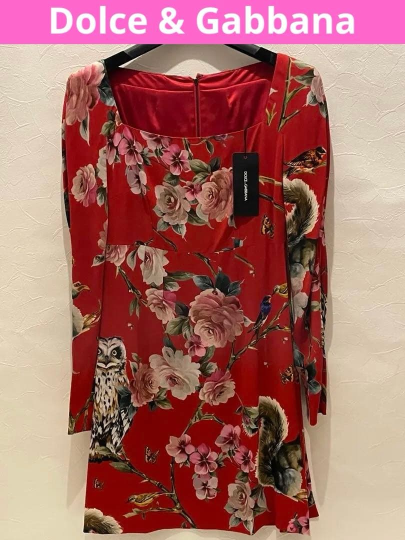Dolce & Gabbana 花柄ワンピース 赤