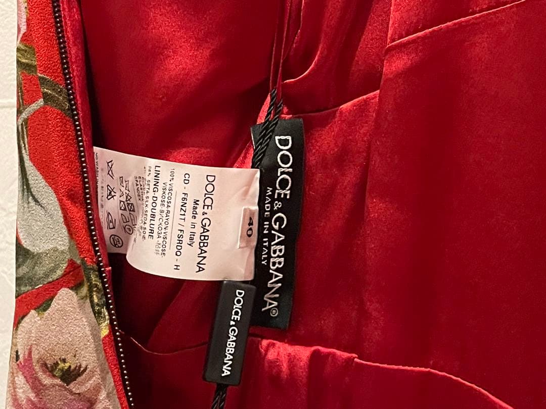 Dolce & Gabbana 花柄ワンピース 赤