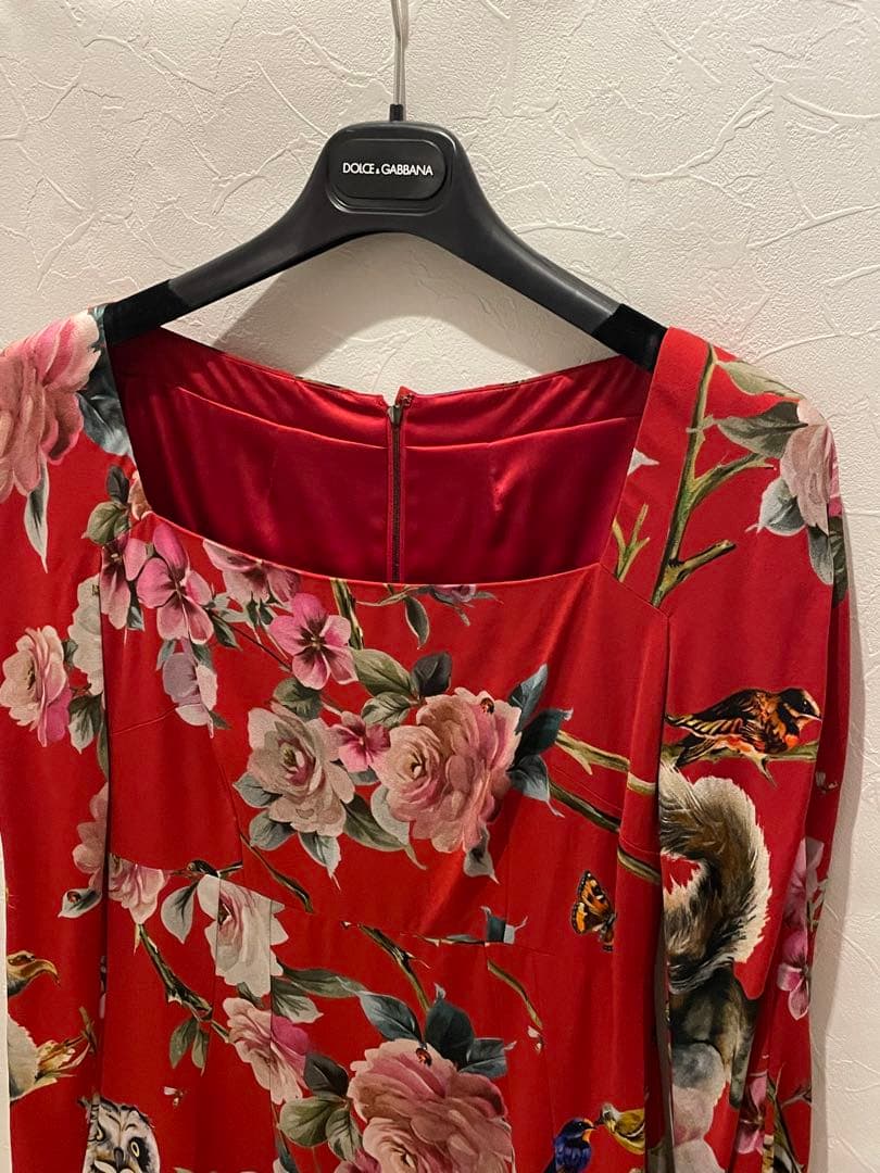 Dolce & Gabbana 花柄ワンピース 赤