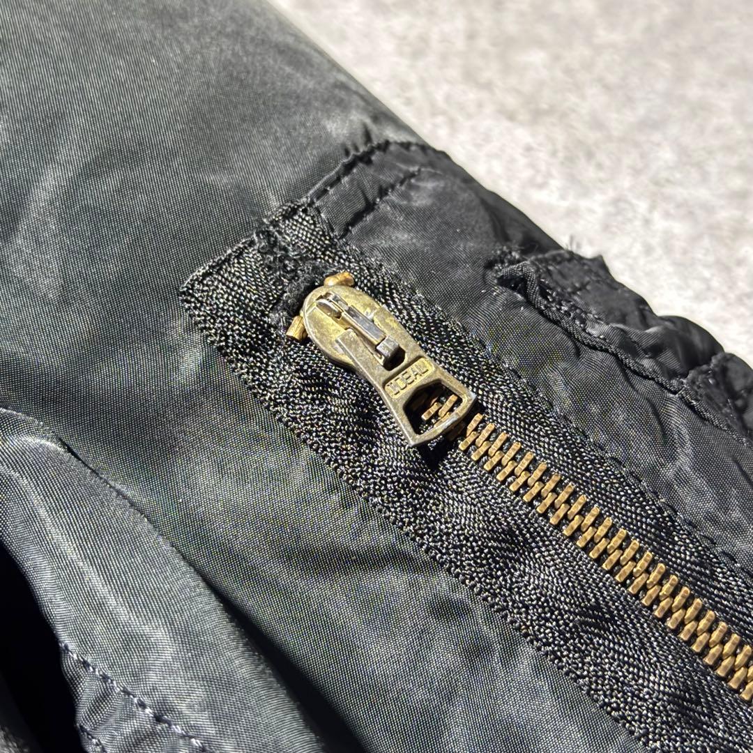 90s USA製 ALPHA MA-1 MA1 black Ｌ