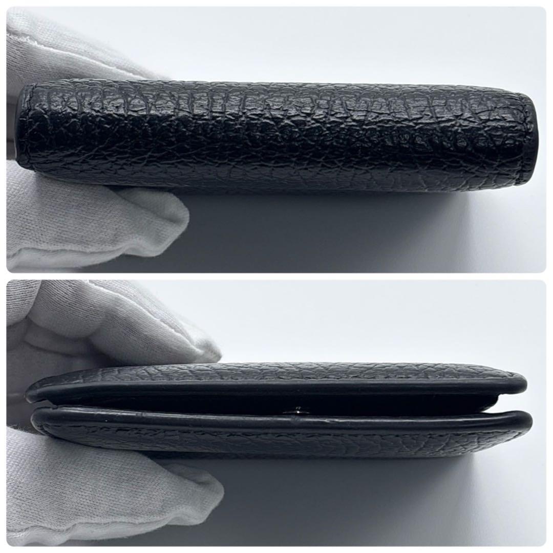 美品✨ メゾンマルジェラ　2つ折り財布 4ステッチ ペブルレザー シボ革