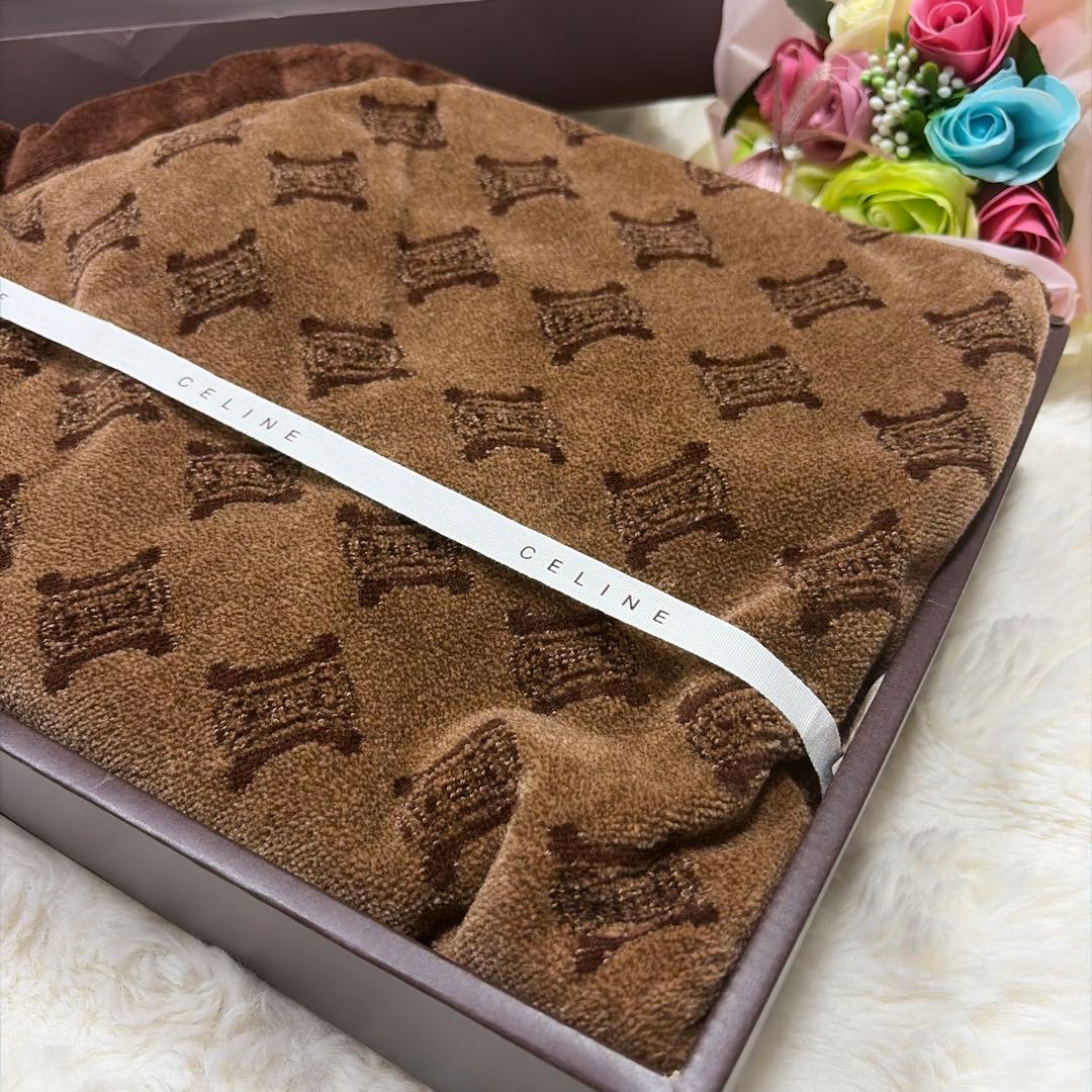 未使用 保管品 CELINE セリーヌ マカダム トリオンフ柄タオルケット