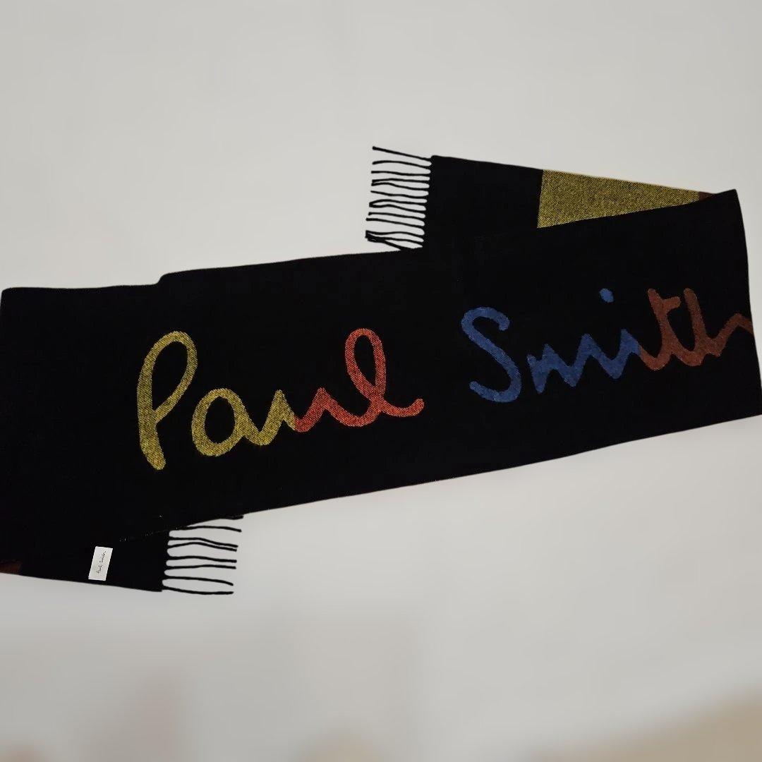 ◾ポール・スミス　厚地リバーシブルマフラー　ウール100％