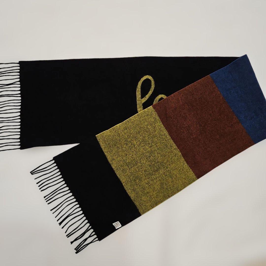 ◾ポール・スミス　厚地リバーシブルマフラー　ウール100％