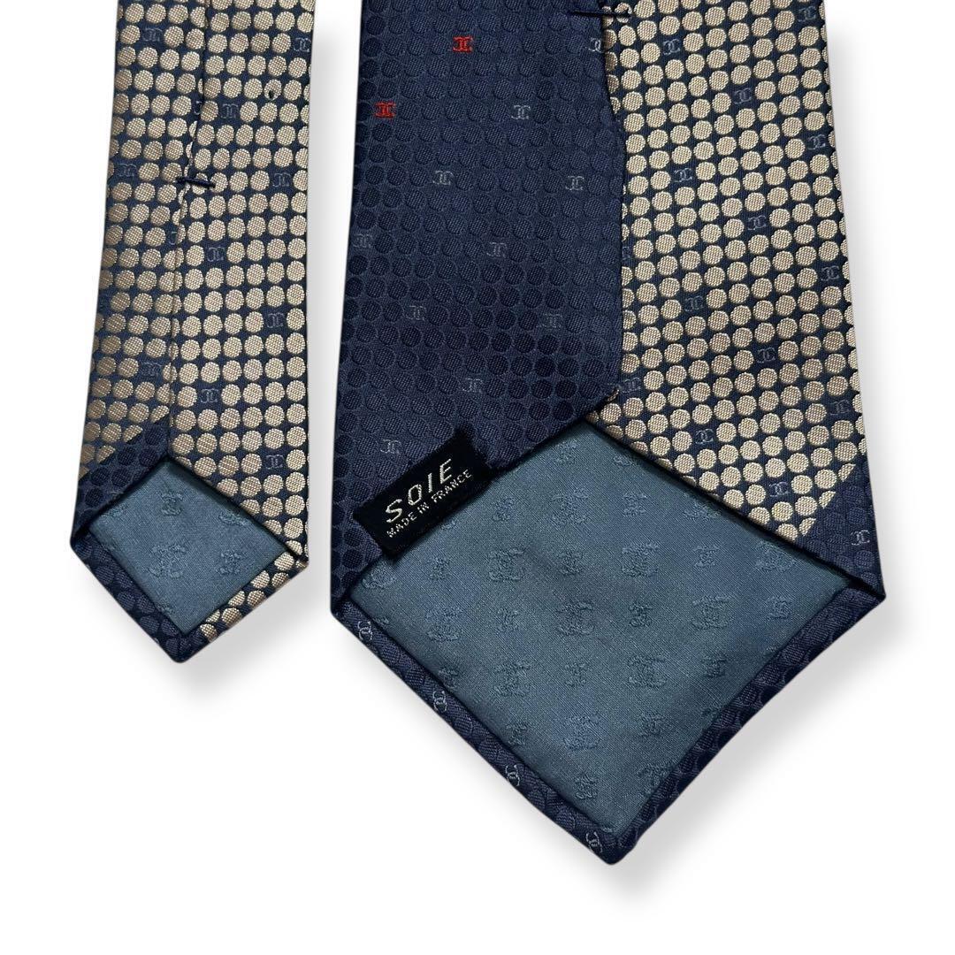 美品　CHANEL ネクタイ　ココマーク　ジャガード　光沢感　ヴィンテージ