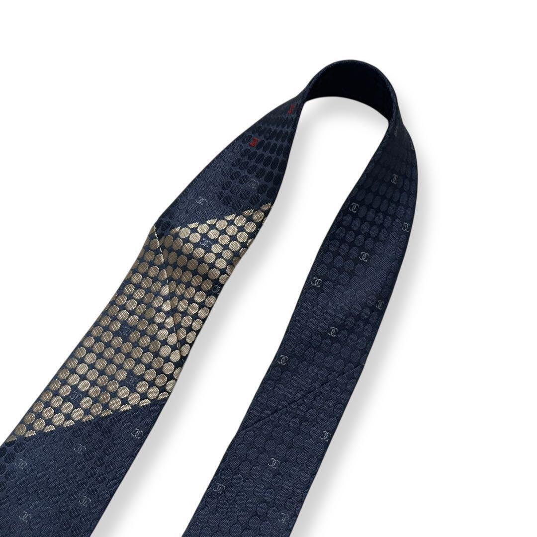 美品　CHANEL ネクタイ　ココマーク　ジャガード　光沢感　ヴィンテージ