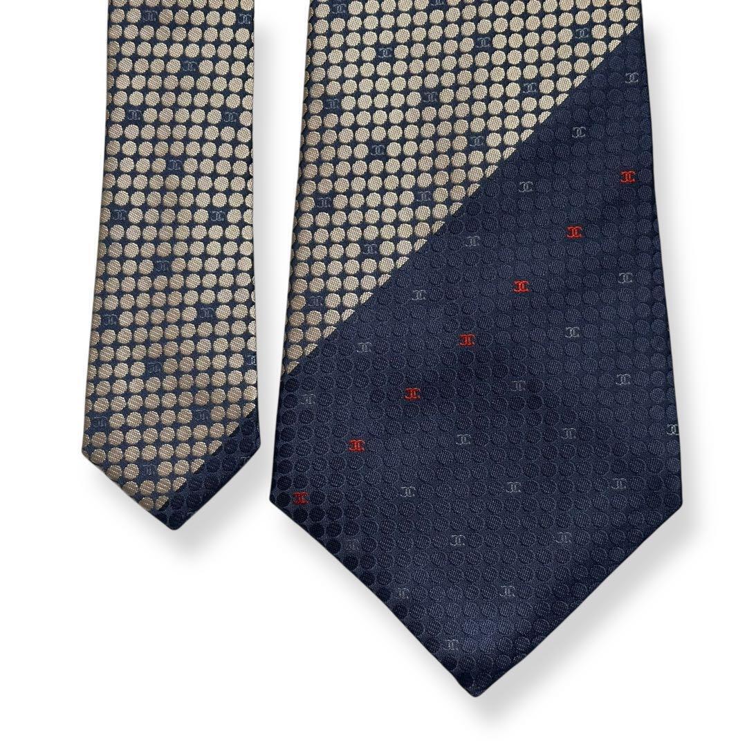 美品　CHANEL ネクタイ　ココマーク　ジャガード　光沢感　ヴィンテージ