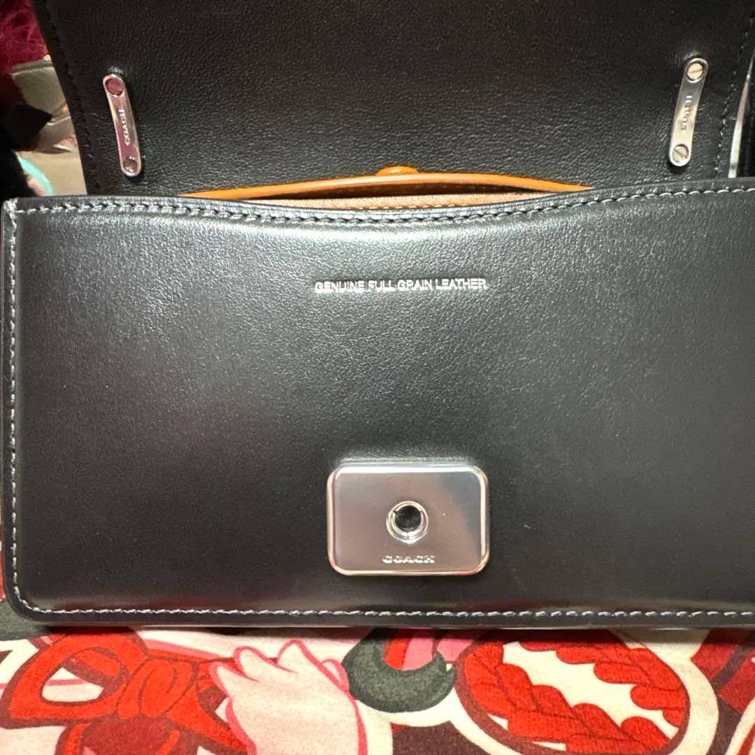COACH ミニショルダーバッグ ブラック シルバーロゴ 正規品