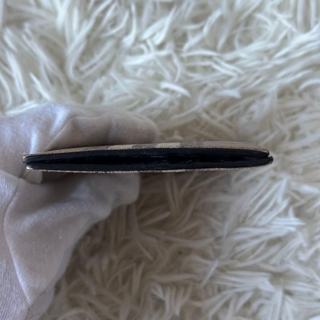 バーバリー マネークリップ ノバチェック 二つ折り財布 PVC レザー ベージュ