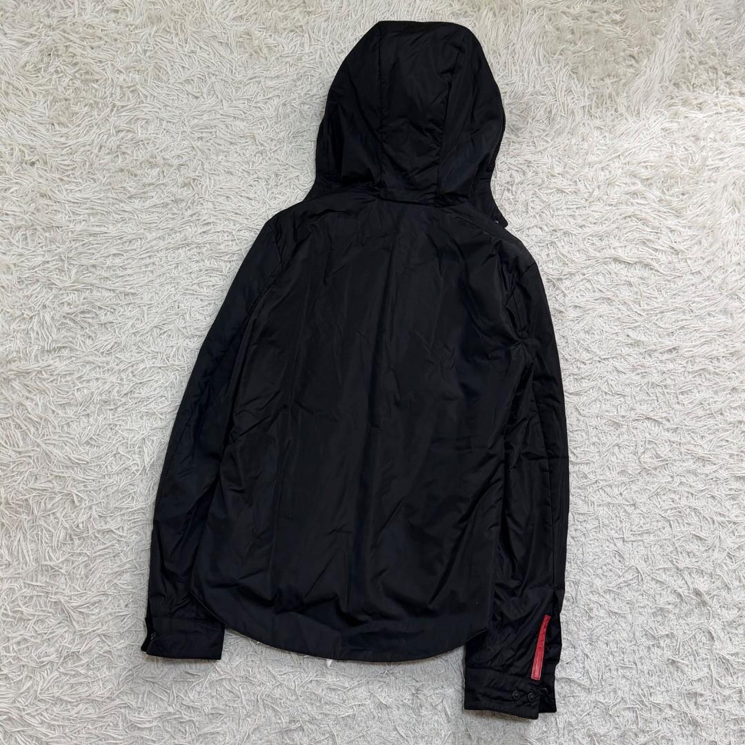17452✨プラダスポーツ L ラバーロゴ ナイロンパーカー ブラック