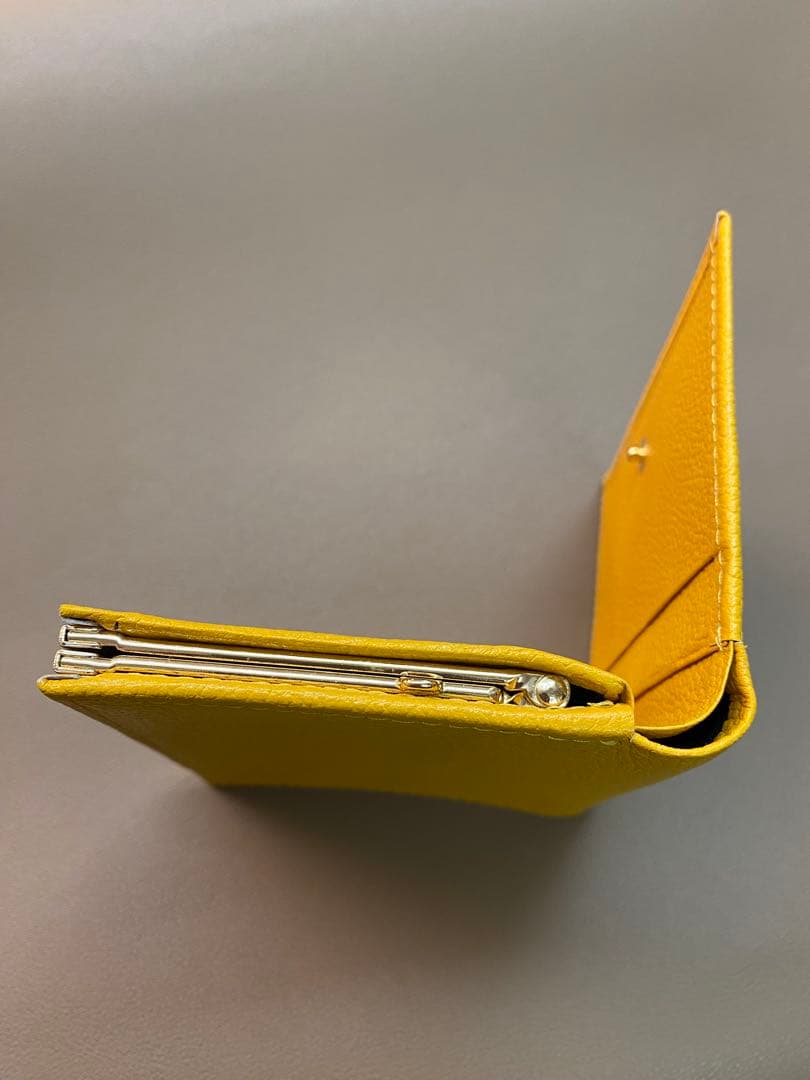 皇居財布　二つ折りがま口　イエロー