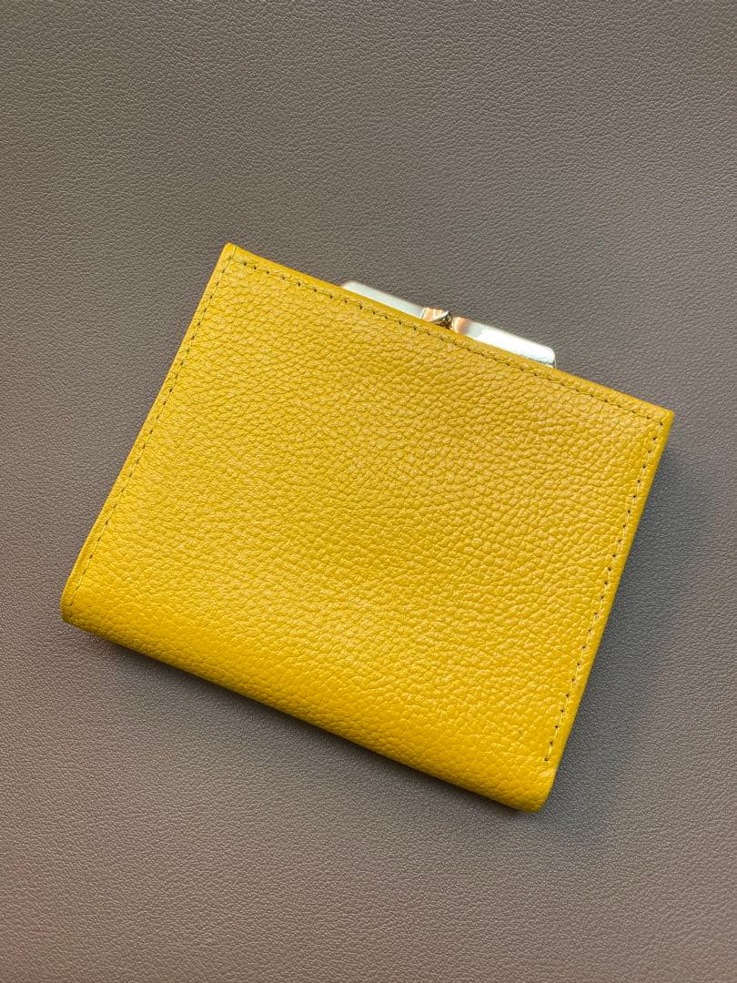 皇居財布　二つ折りがま口　イエロー