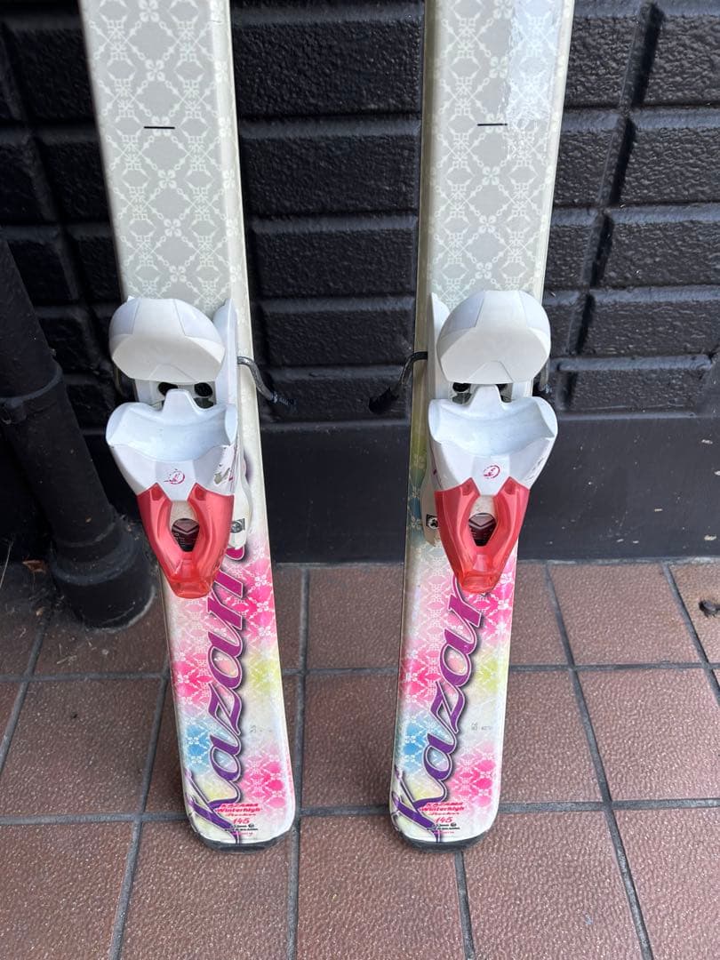 カザマ スキー板145cm ストック、headブーツ付き