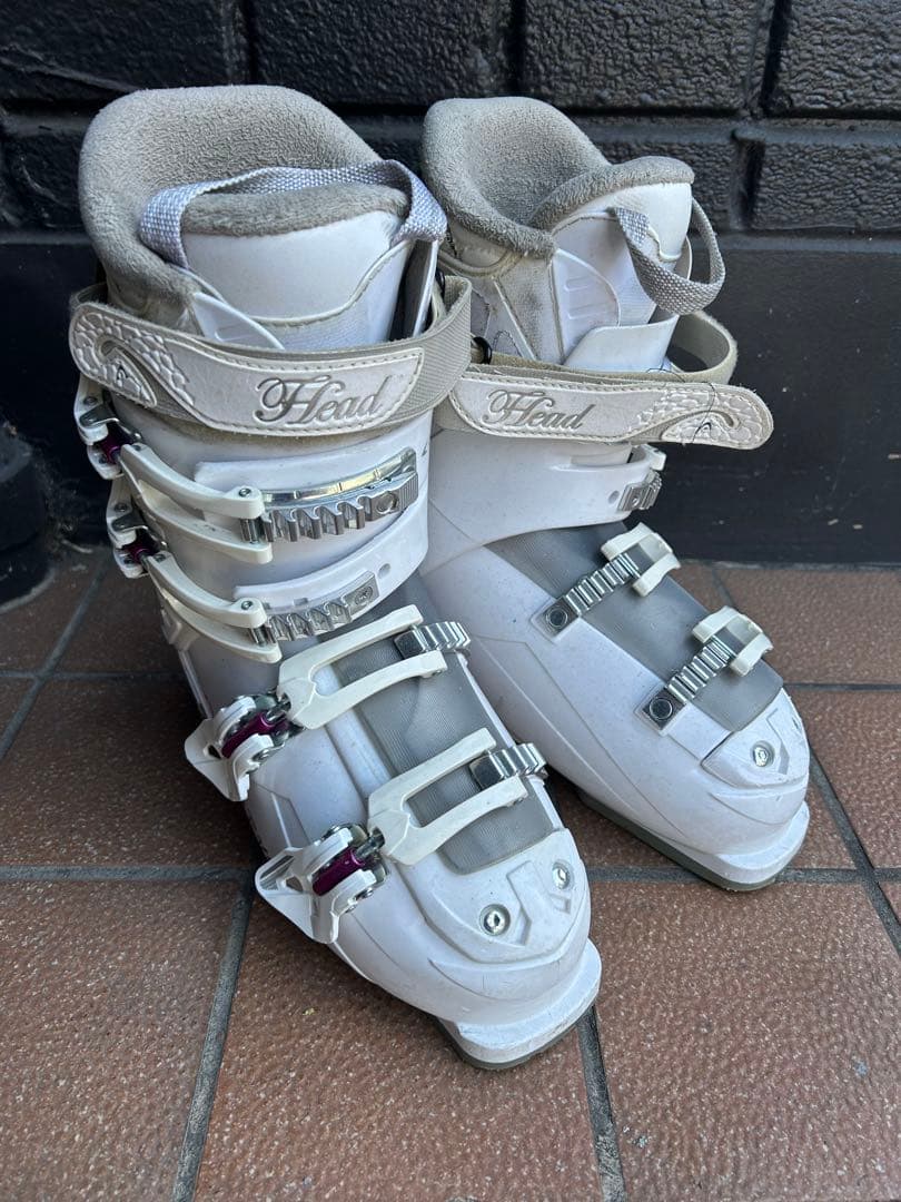 カザマ スキー板145cm ストック、headブーツ付き