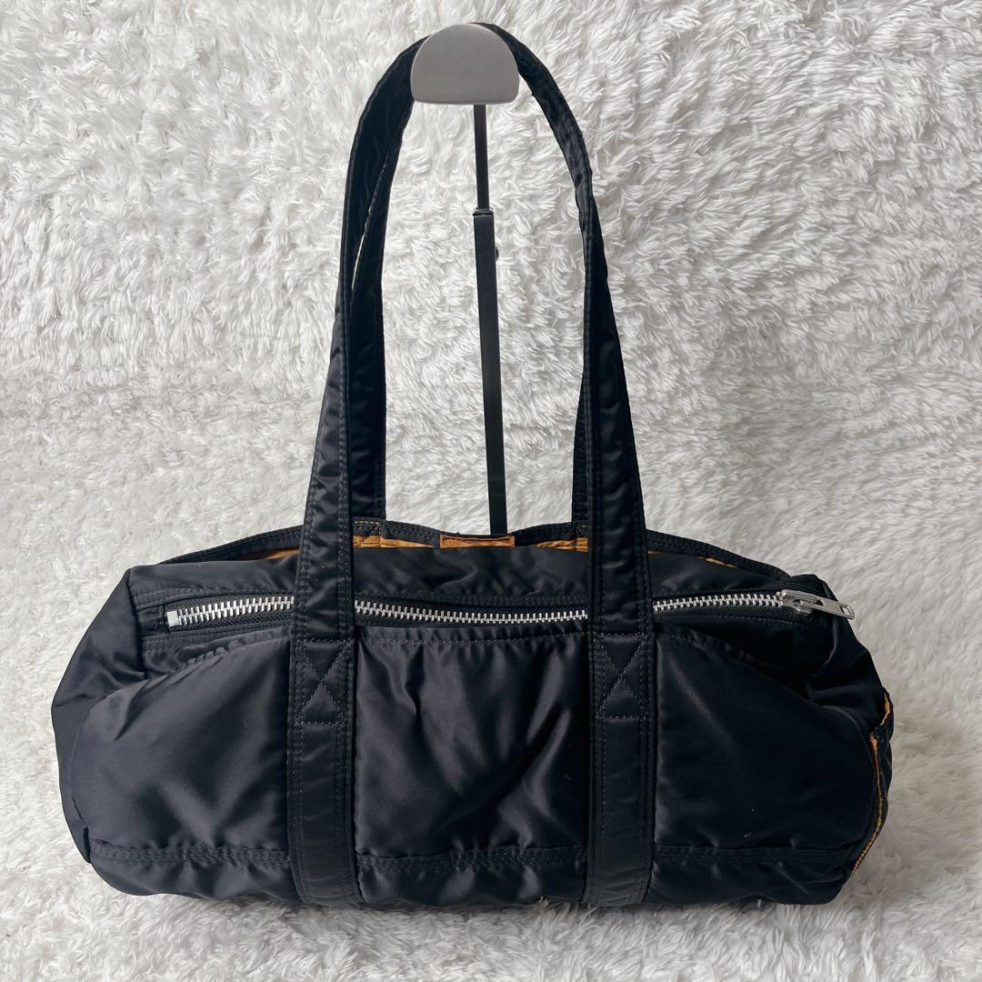 未使用級 ポーター タンカー ミニボストン ブラック ダッフル ドラムバッグ L