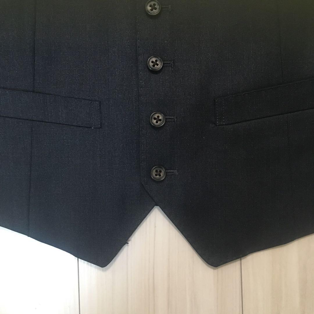 21日迄特価メンズ高級イタリア製REDA ダークブルー スリーピーススーツ　L