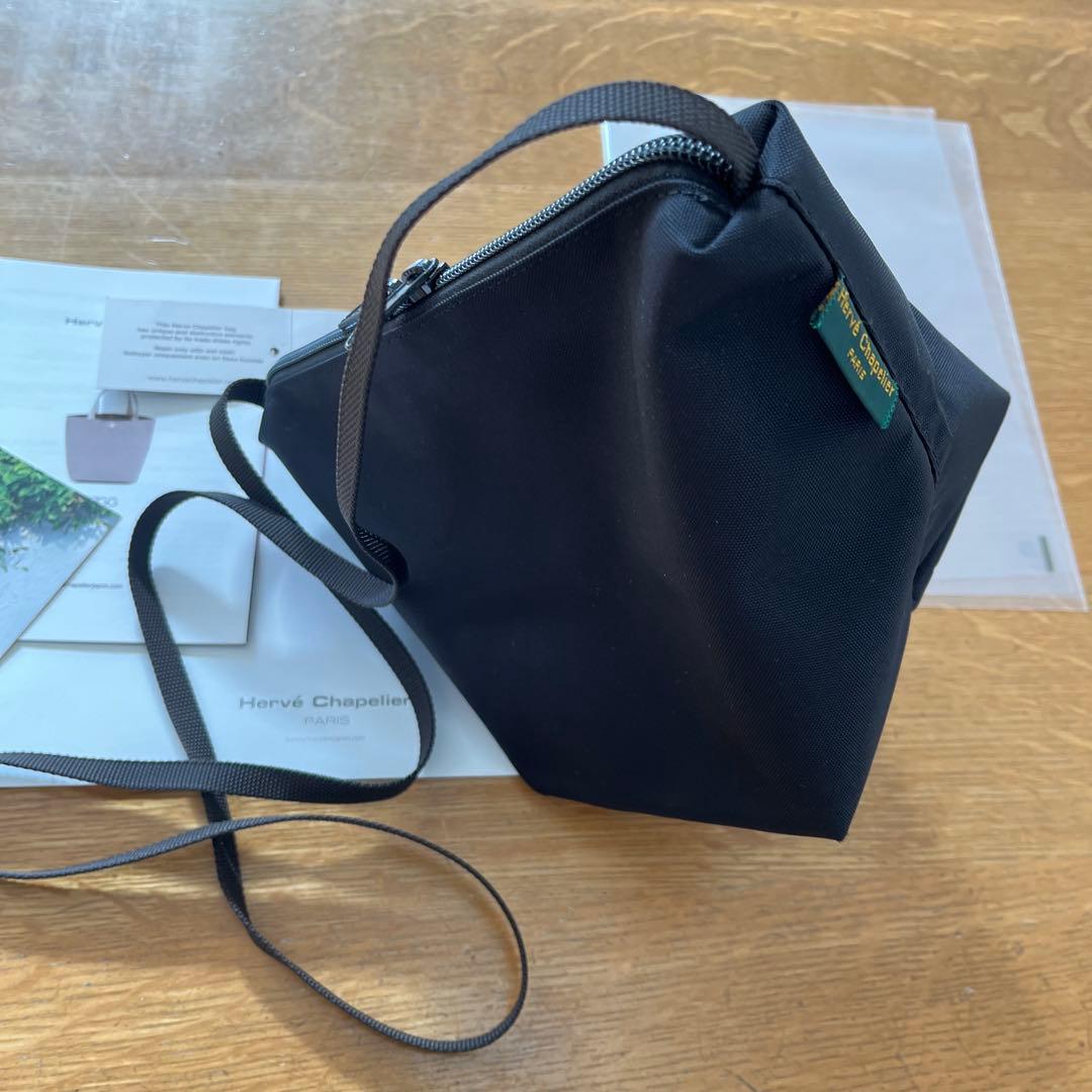 美品　2885N　エルベシャプリエ　舟形ショルダーS　ノワール