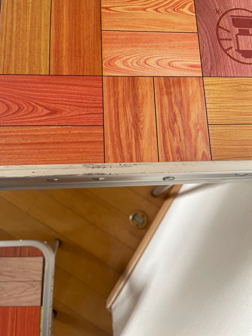 コールマン　カラフル木目調　モザイク　折りたたみテーブルセット