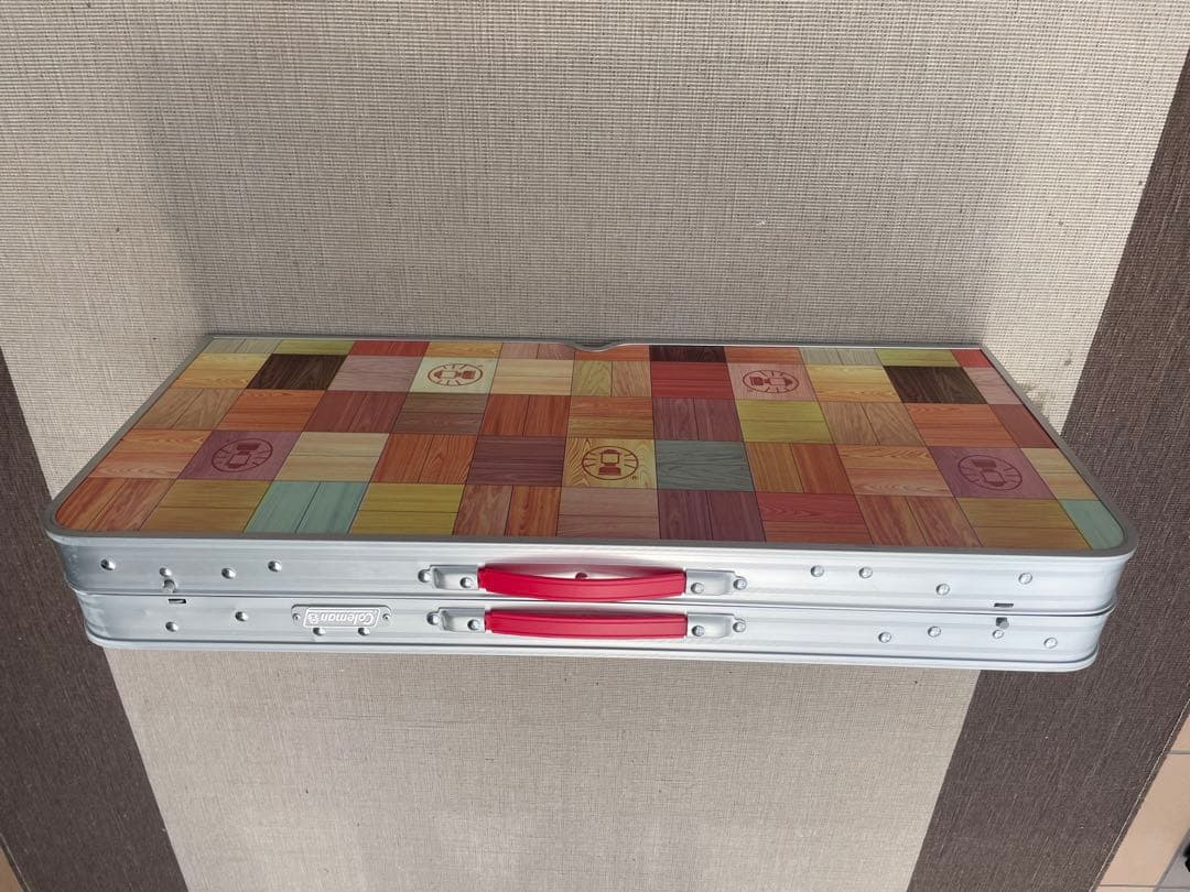 コールマン　カラフル木目調　モザイク　折りたたみテーブルセット