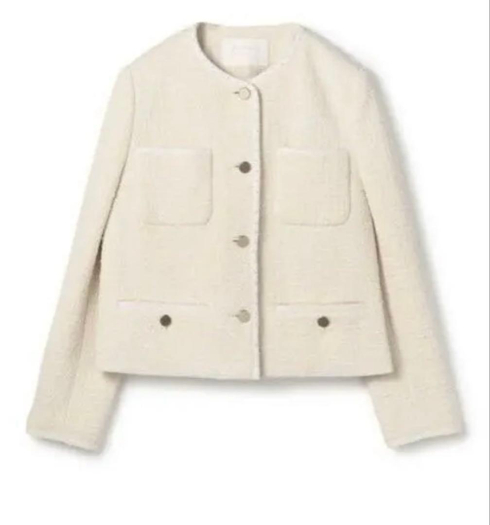⭐︎ぽぽんた⭐︎ジャケット ノーカラージャケット スラブコットンツイード