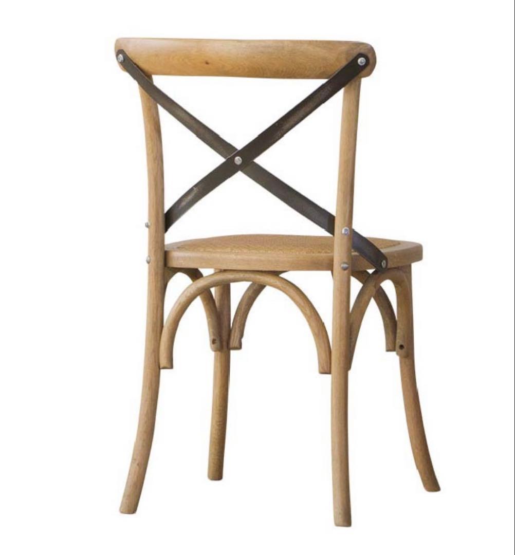 クロスバック ダイニングチェア クラッシュゲート　オーク材 ライトブラウン