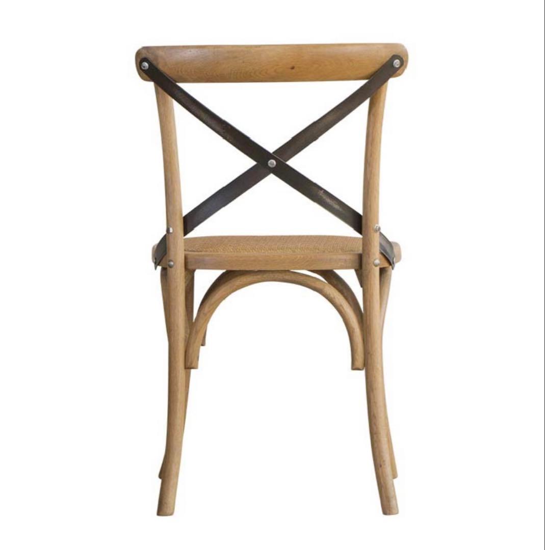 クロスバック ダイニングチェア クラッシュゲート　オーク材 ライトブラウン