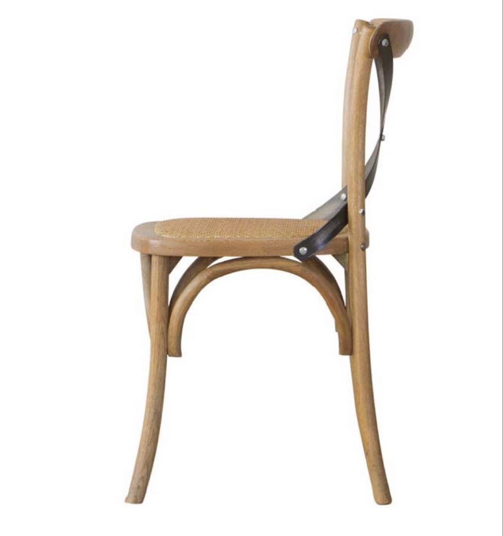 クロスバック ダイニングチェア クラッシュゲート　オーク材 ライトブラウン