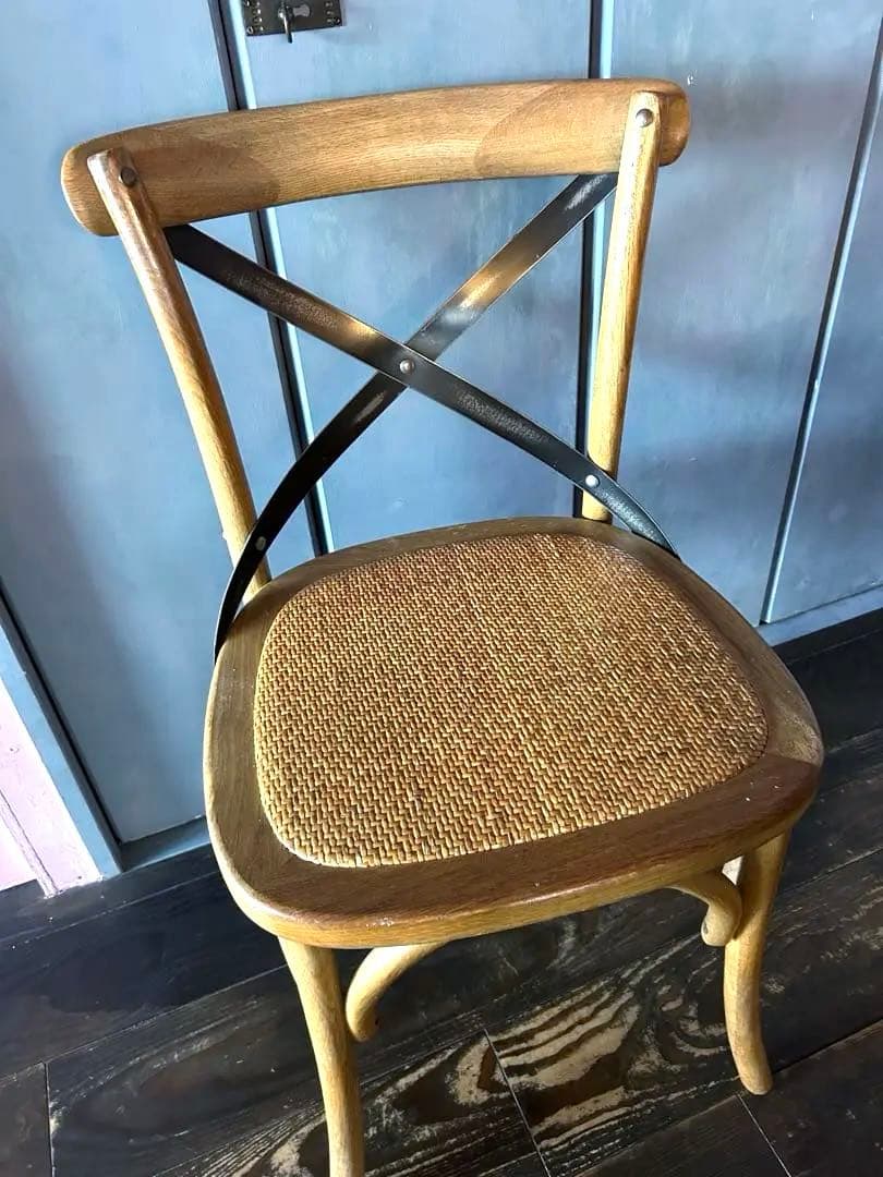 クロスバック ダイニングチェア クラッシュゲート　オーク材 ライトブラウン