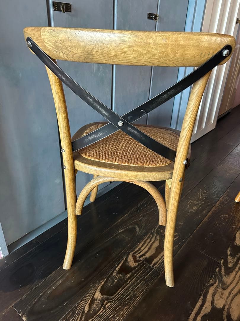 クロスバック ダイニングチェア クラッシュゲート　オーク材 ライトブラウン