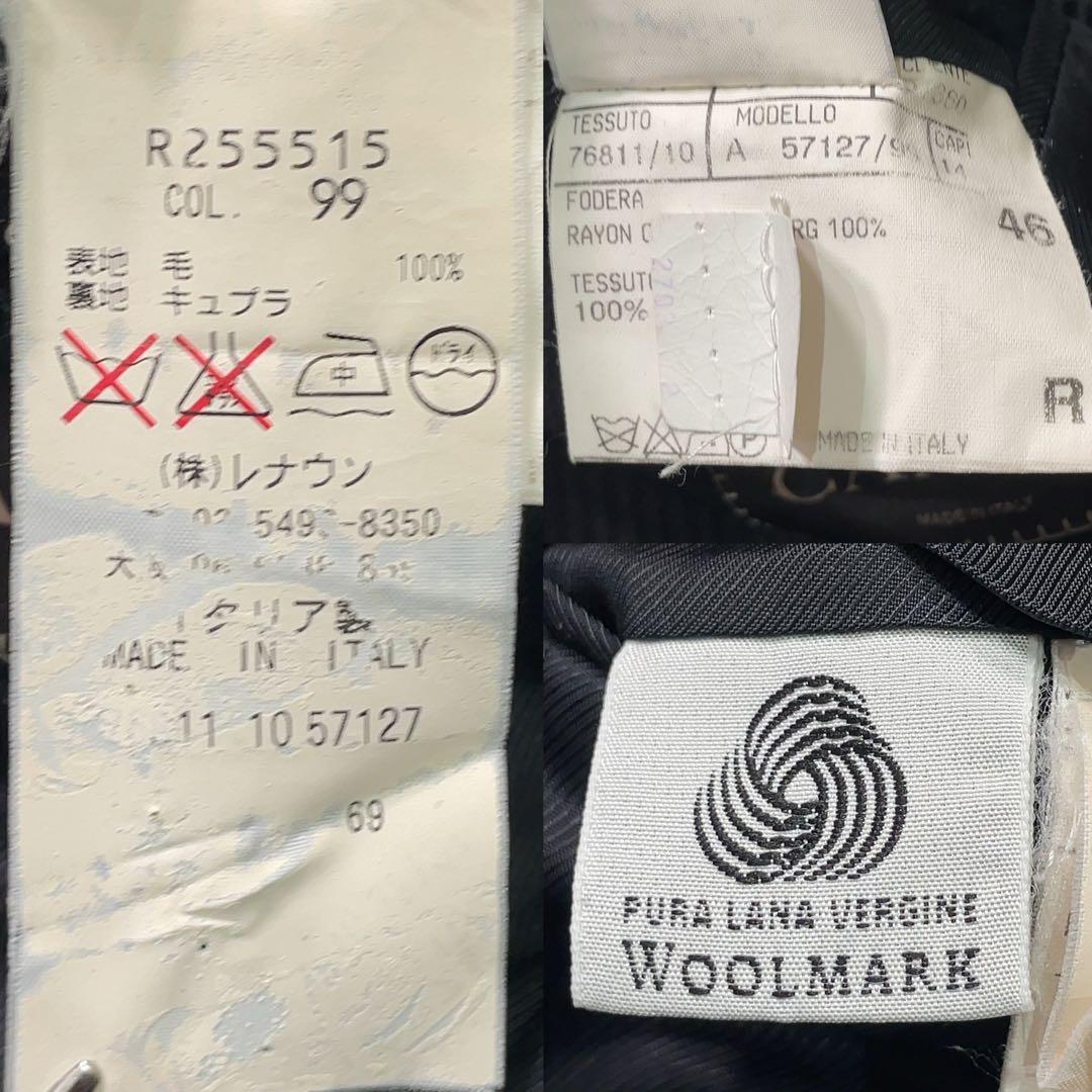 美品 CANALI 高級イタリア製 上質ウール100% テーラードコート M