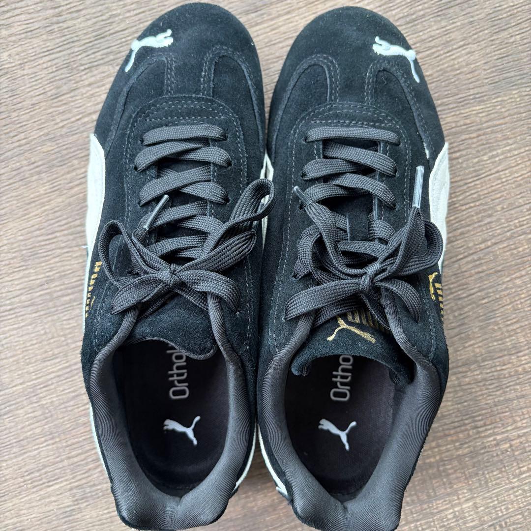 プーマ スピードキャット 黒 24cm スウェード スニーカー シンプル