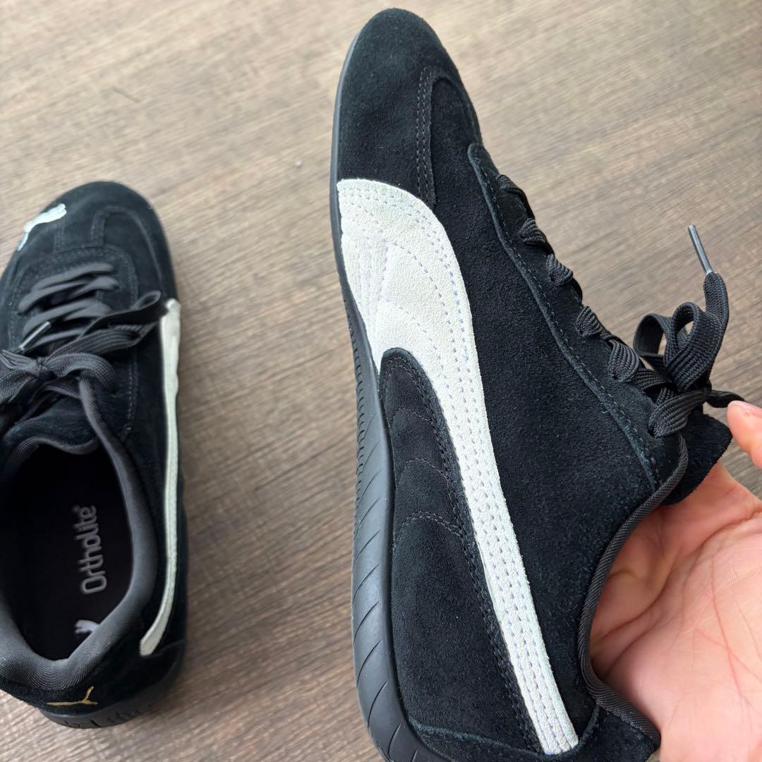 プーマ スピードキャット 黒 24cm スウェード スニーカー シンプル