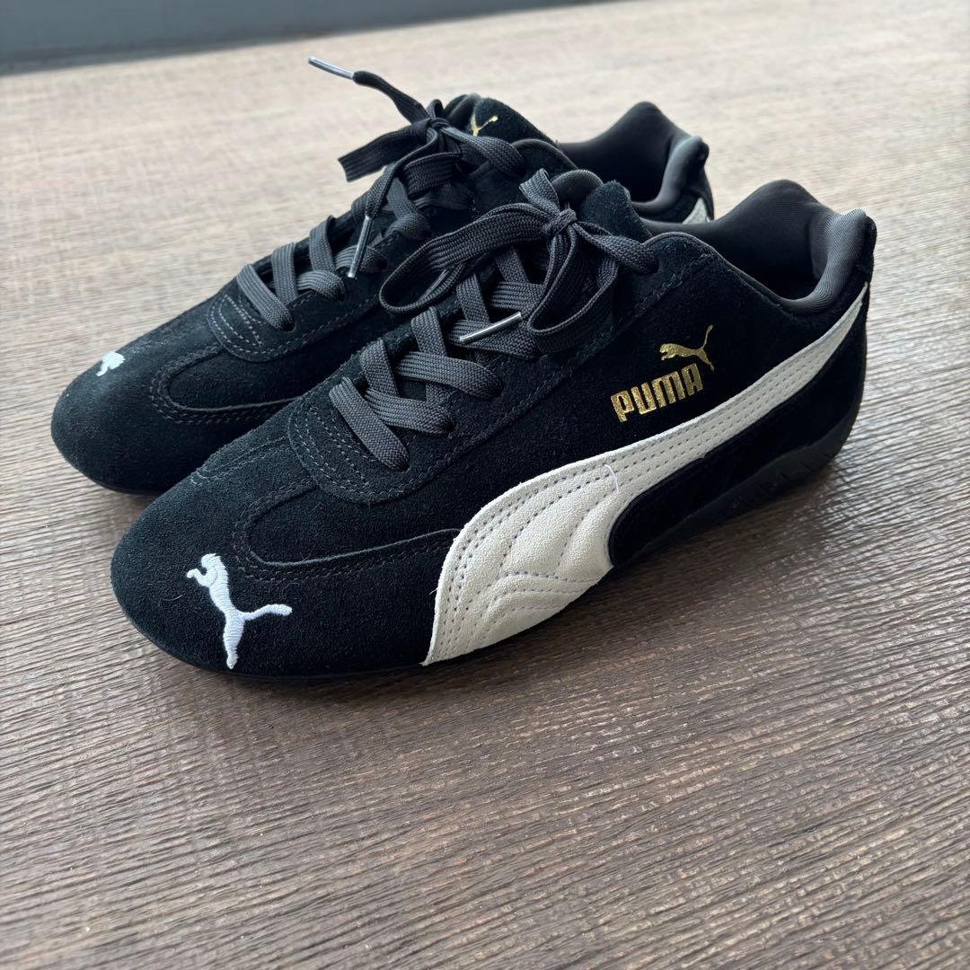 プーマ スピードキャット 黒 24cm スウェード スニーカー シンプル