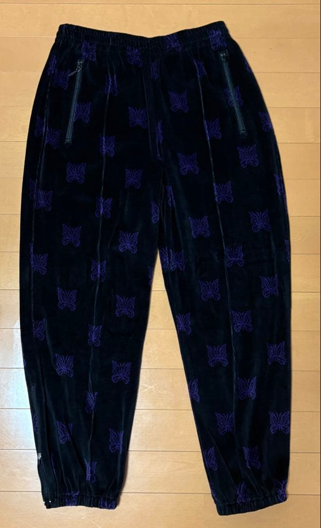 Needles パピヨンベロアトラックジャケット 黒紫 上下セット上はM 下はS