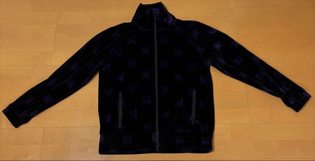 Needles パピヨンベロアトラックジャケット 黒紫 上下セット上はM 下はS